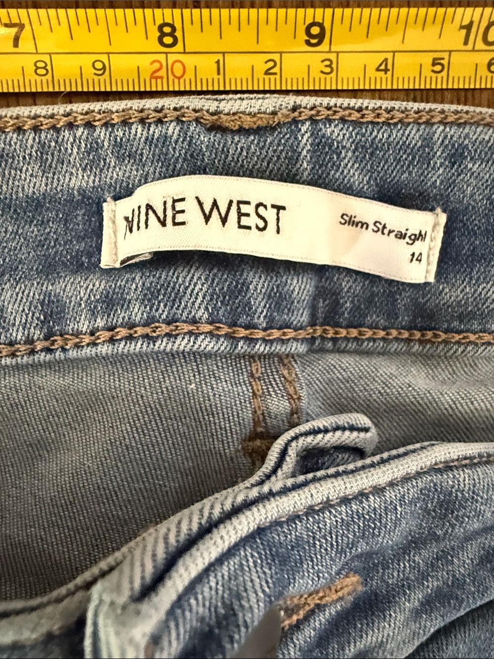 Nine West Light Blue Straight-Leg Stretch Jeans - Picture 4 of 6